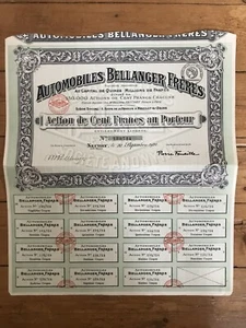 AUTOMOBILES BELLANGER Frères (NEUILLY S/SEINE 92) (C) - Foto 1 di 1