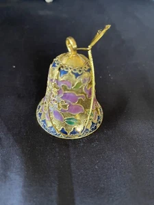VINTAGE ENAMEL BRASS CLOISONNÉ BELL Collectible - Picture 1 of 5