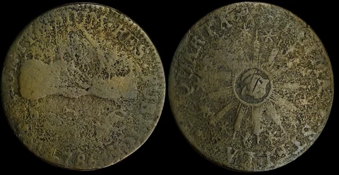 1786 Vermont "Vermontensium" Landscape Colonial Copper Half Penny Cent Cover