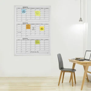 Quarterly Planner White Board Acrylic Calendar Board Dry Erase Calendar For Wall - Picture 1 of 23