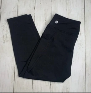 Zella Girls Black Athletic Cropped Leggings Solid Size XL 14/16 *small flaw* - Picture 1 of 8