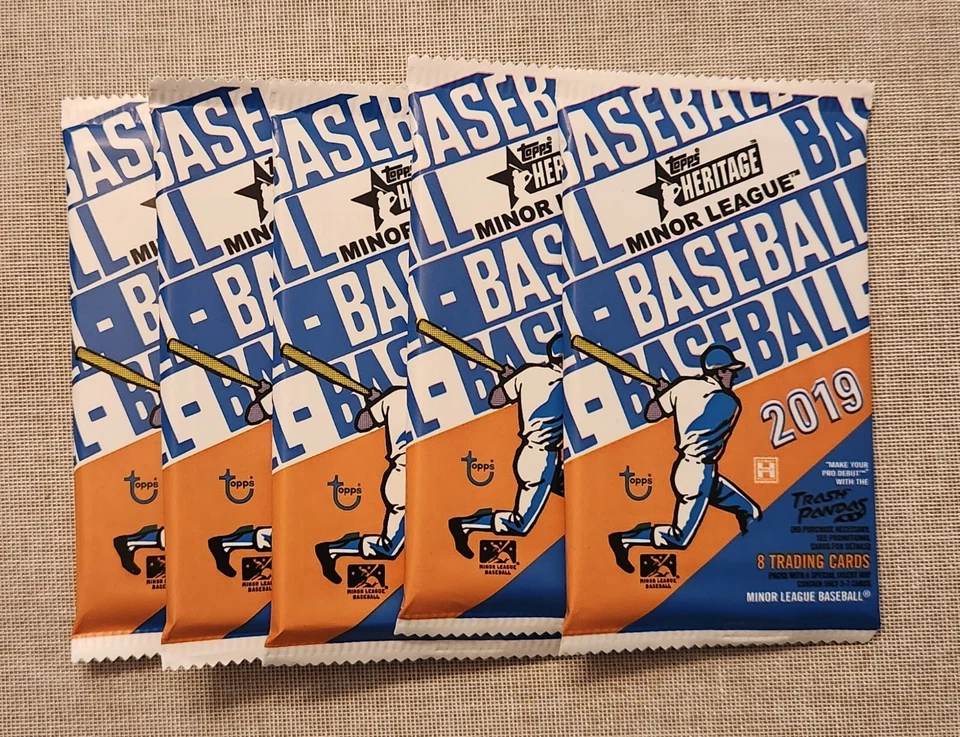 5 PACK LOT OF 2019 TOPPS HERITAGE MINOR LEAGUE PACK - Image 1 of 1