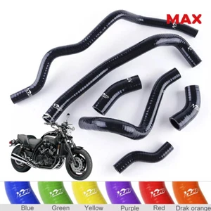 For 1986-2007 Yamaha Vmax 1200 Vmax1200 Silicone Radiator Coolant Hose Kit Black - Picture 1 of 18
