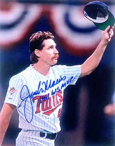 JACK MORRIS 1991 W.S. MVP Inscr. Signed Minnesota Twins 8x10 #3 W/COA - Picture 1 of 6