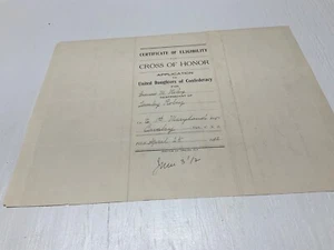 CIVIL WAR 1st MARYLAND CONFEDERATE VETERAN CROSS OF HON AS PRIVATE WOUNDED 1903 - Picture 1 of 12