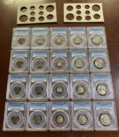 1957 United States P & D Double Mint Set Graded PCGS All MS65/MS66 (20) Coins Cover
