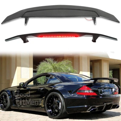 For Mercedes Benz SL55 SL63 SL500 52" Carbon Rear Trunk Spoiler w/ Brake Light - Image 1 of 4