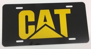 Black Car Truck License Novelty Vanity Plate Tag Yellow CAT Caterpillar Logo - Bild 1 von 1