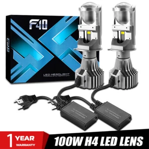 H4 Bi-LED Mini Projector Lens Bulbs Headlight Retrofit Super Bright 6000K White - Picture 1 of 11