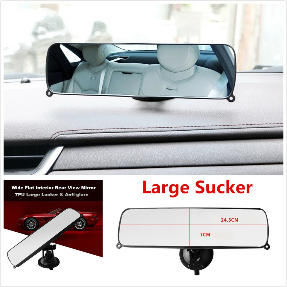 1Pcs Large Sucker Rear View Mirror Accessory Wide Large Car Dash Mount Rearview - Image 1 of 4