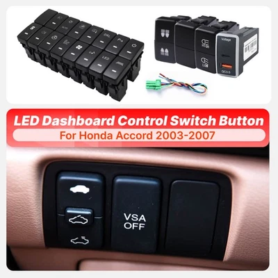 Interruptor de control LED del tablero de instrumentos para Honda Accord 2003-2007 Acura TL 2004-06 Foto 1 de 4