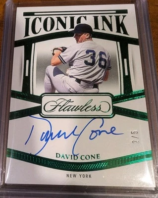 Tinta icónica automática Panini Flawless David Cone 2024 #II-DC/5 Yankees Foto 1 de 2