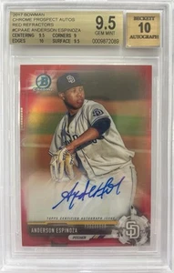 Anderson Espinoza 2017 Bowman Red Refractor Auto /5 BGS 9.5/10 Orix Buffaloes - Bild 1 von 2