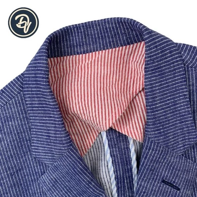 Mens 36 R Haspel X Southwick Clothes 100 % Cotton Herringbone Striped Blazer - Image 1 of 4