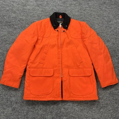 Chaqueta vintage Sears Sport Center para hombre 44 abrigo de caza aislado naranja Foto 1 de 4