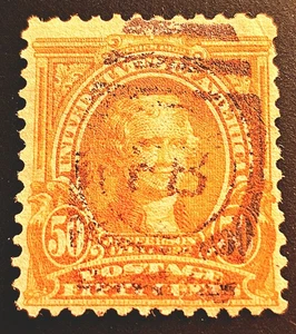 FRANCOBOLLO USA JEFFERSON 1903 50c SC#310 FLAT PLT, DBL LINE WMK UNHNG - Foto 1 di 2