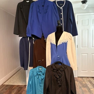 Lote De Colección De 8 Mujeres Traje Chaqueta Blazer Blusas Grandes XL -Dante Sears y Más - Imagen 1 de 20