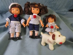 3 poupées de la famille Glady et leur chien Joggy - Delavennat 1987 - Imagen 1 de 5