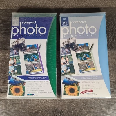 Álbum organizador de fotos compacto Portaview para 144 fotos 3x5 o 4x6 conjunto de 2 nuevo Foto 1 de 4