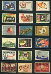 ¡LOTE DE 18 ETIQUETAS PUBLICITARIAS MATCHBOX VINTAGE!! XX54 - Imagen 1 de 1