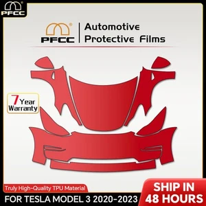 2017-2023 Tesla Model 3 FULL FRONT PreCut Paint Protection Film Clear Bra PPF - Picture 1 of 23
