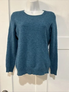 Charter Club Luxury Womens 100% Cashmere Crew Neck Sweater Blue Size S - Picture 1 of 7