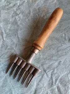 Vintage Holzgriff Eispickel Häcksler Fleischklopfer altes Küchenwerkzeug Schönheit! - Bild 1 von 4