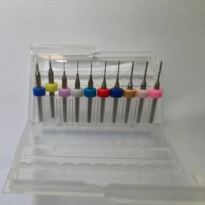 Brocas de torno 10 piezas 0,1 ~ 1,0 mm banco de reparación de relojes perforador carburo de tungsteno torcido - Imagen 1 de 2