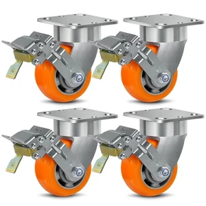 4" x 2" Kingpinless Rollen, Schwerlast Polyurethan Industrie Rollen - Bild 1 von 56