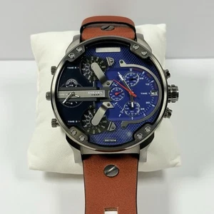 RELOJ HOMBRE NUEVO DIESEL MR DADDY 2.0 DZ7314 CAJA GRIS ESFERA AZUL CORREA MARRÓN - Imagen 1 de 6