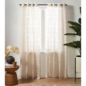 Studio 3B™ Semicircle Sheer 84-Inch Window Curtain Panel in Linen (Single) - Picture 1 of 3