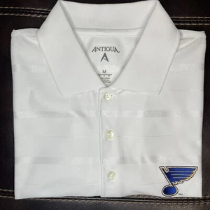 St. Louis Blues NHL White Antigua Polo Shirt Size Medium - Picture 1 of 7