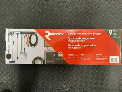 Richelieu 9 Piece (2 rails & 7 Hooks) Garage Organization System
