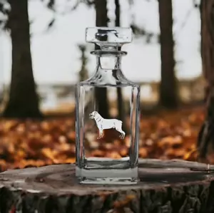 Rottweiler Decanter 26 Oz Bourbon Whiskey Premium Glass Personalize Dog Pet NEW - Picture 1 of 6