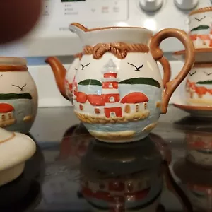 Made In China ,tea Set With Lighthouse Theme ,17 Piece Set just out of box 4 pic - Picture 1 of 12