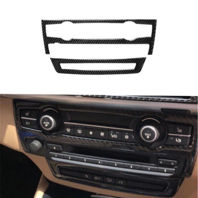 Carbon Fiber Interior AC&CD Frame Cover Trim Fit For BMW X5 X6 E70 E71 2009-2013 - Image 1 of 4