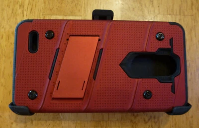 Funda rígida LG K-30 roja con soporte Foto 1 de 4