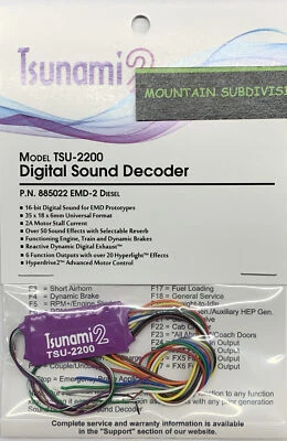 New Soundtraxx 885022 EMD-2 Diesels Tsunami2 TSU-2200 DCC Sound Decoder - Image 1 of 4