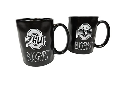 Ohio State Buckeyes Juego de 2 tazas de café con textura negra The Memory Co i33 Foto 1 de 4