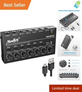 Portable Low-Noise 6-Channel Mixer - Ideal for Small Stages and Recording Needs - Picture 1 of 10