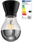 E27 Porzellan Lampen-Fassung MINZ, rund, schwarz, inkl. LED Lampe (warmweiß 3,95