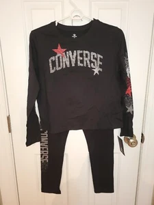 NEW! Converse All Star Girls Matching Outfit LS Shirt & Capri Pants Size XL NWT - Picture 1 of 9
