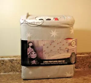 Nightmare Before Christmas TWIN Flannel Sheet Set 100% Cotton Holiday Santa NEW - Picture 1 of 4
