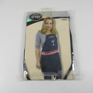 Next Style Blue Denim Canvas Apron Fashion Art Personalize Yourself NEW - Picture 1 of 3