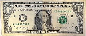$1 One Dollar Bill 19890031, Beer Day, or Bjordagur, Iceland, March 1, 1989 - Picture 1 of 2