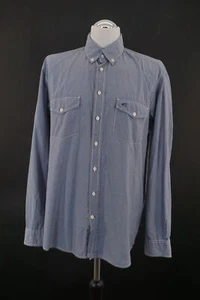 Camel Active Casual Shirt L Blue Striped Long Sleeve Button-Down Cotton B667 - Picture 1 of 5