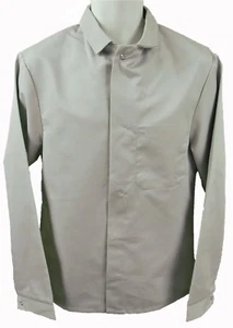PALE GREY LOOSE FIT LONG SLEEVE POLYCOTTON SHIRT, ALEXANDRA SIZE 34.5", MT234  - Picture 1 of 3