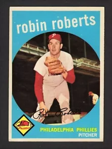Tarjeta Topps #352 Robin Roberts Philadelphia Phillies 1959 - Imagen 1 de 2