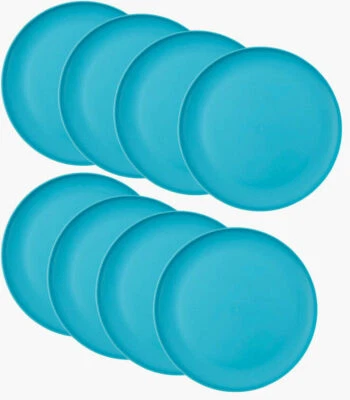 Mainstays Plastic Dinner Plates, 10.5” Round, Set Of 8, Peacock Plume, BPA Free  - Image 1 of 4