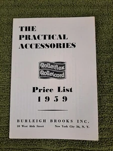Vintage 1959 Rolleiflex Rolleicord The Practical Accessories Price List - Picture 1 of 6